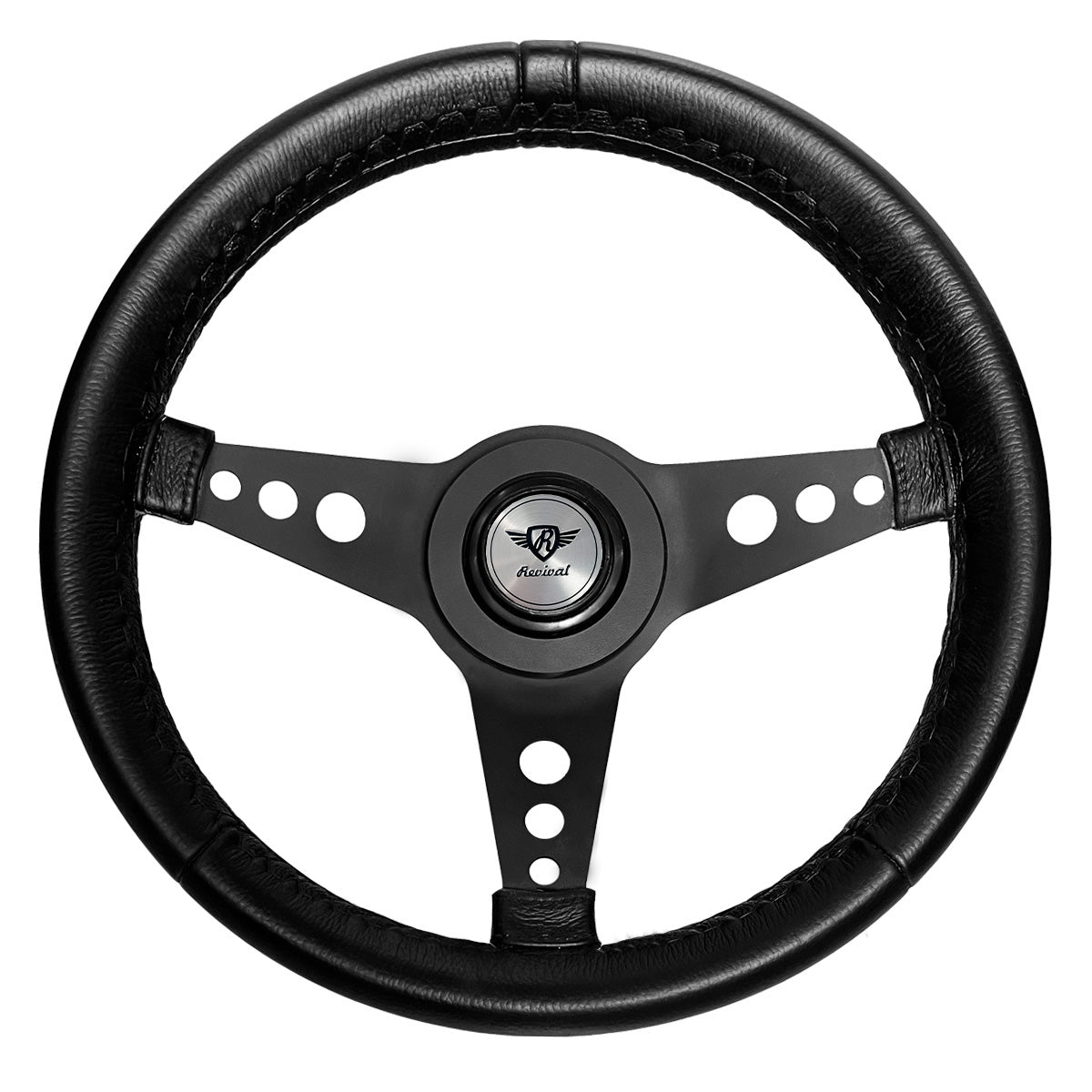 Volante Revival Mini R negro (logotipo plateado)